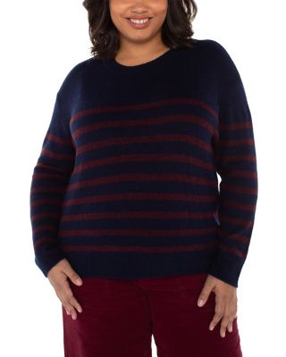 Stripe Long Sleeve Drop Shoulder Sweater