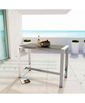 Shore Outdoor Patio Aluminum Rectangle Bar Table