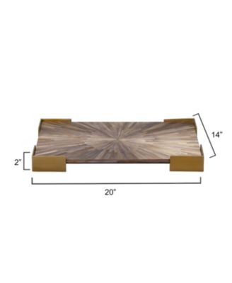 Palm Marquetry Decorative Tray