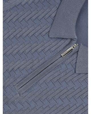 Boys' Short Sleeved 1/4 Zip Sheen Textured Polo - Little Kid, Big Kid