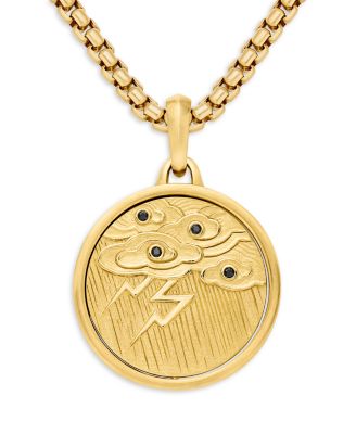 Men's Storm Duality Amulet in 18K Yellow Gold with Diamonds, 30mm