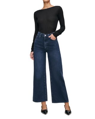 Hepburn High Rise Wide Leg Ankle Jeans in Crater Lake