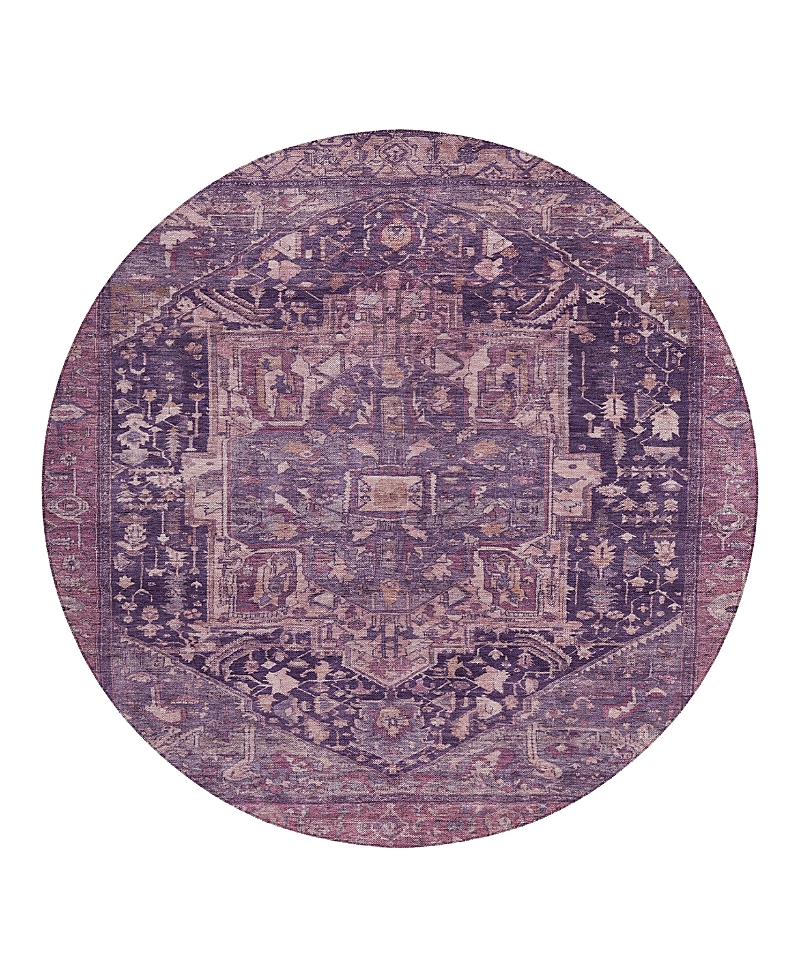 Dalyn Rug Company Solace Washable Sl14 Round Area Rug 8'0 X 8'0 In Purple