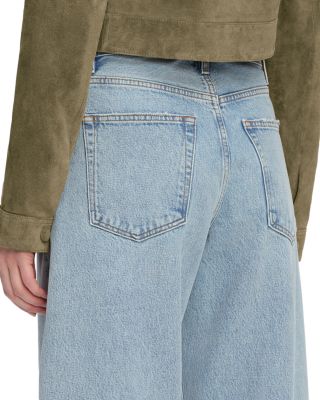 The Bubble High Rise Crop Barrel Leg Jeans in Outlaw Raw Fray