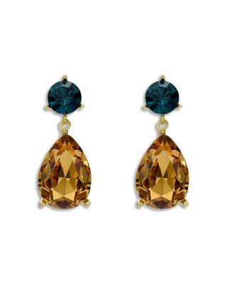 Yellow &amp; Blue Crystal Drop Earrings