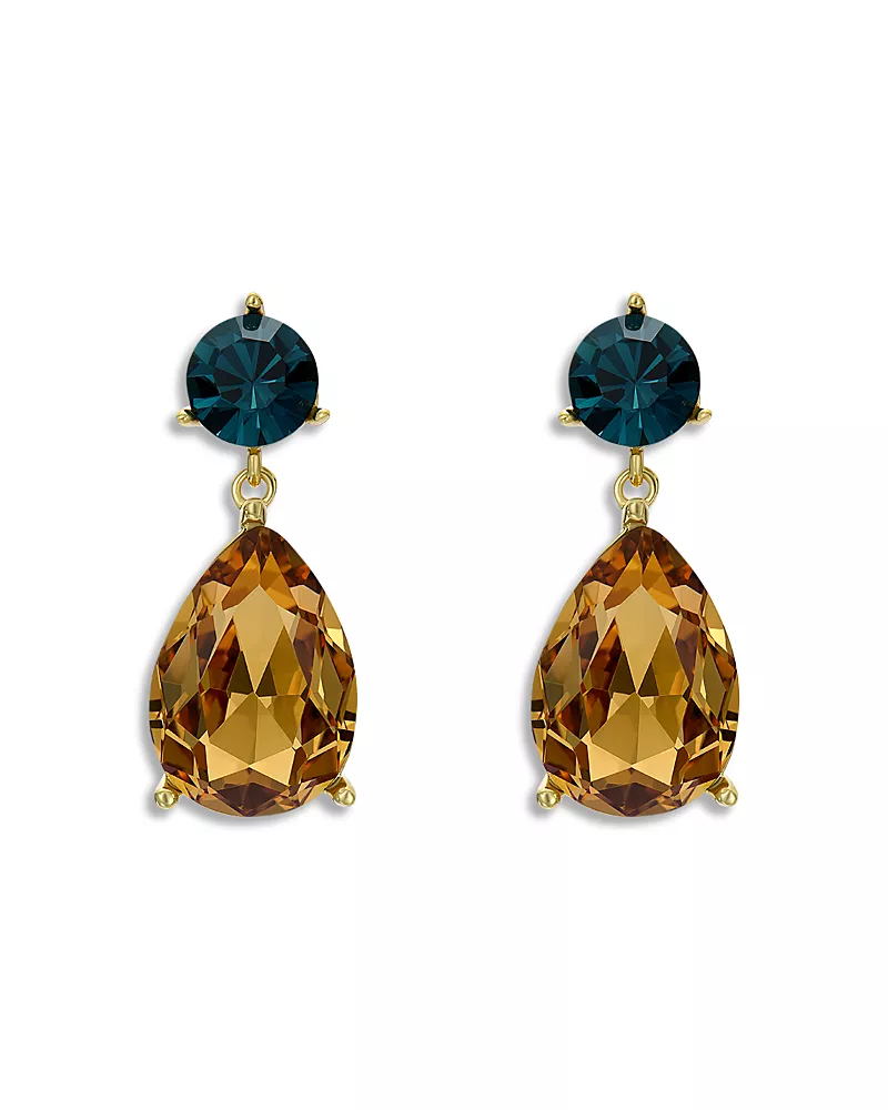 Ted Baker Yellow & Blue Crystal Drop Earrings