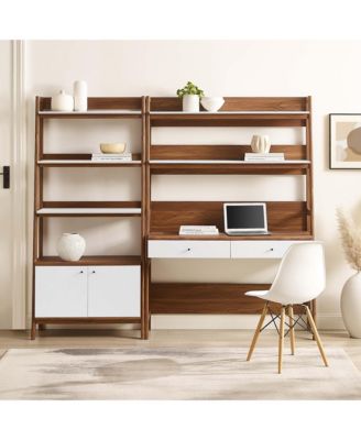 Bixby 2-Piece Wood Office Desk and Bookshelf