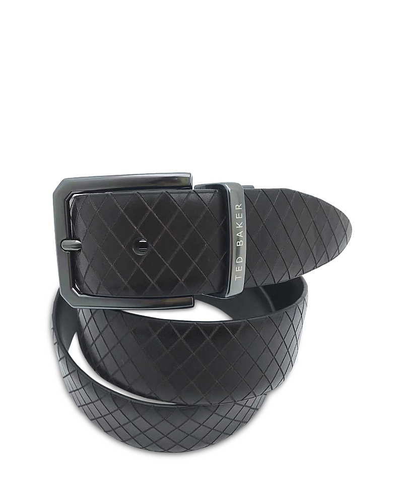Ted Baker Men's Embossed Leather Belt In Brown