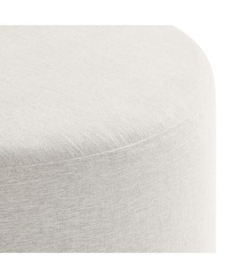 Callum Large 29" Round Woven Heathered Fabric Upholstered Ottoman