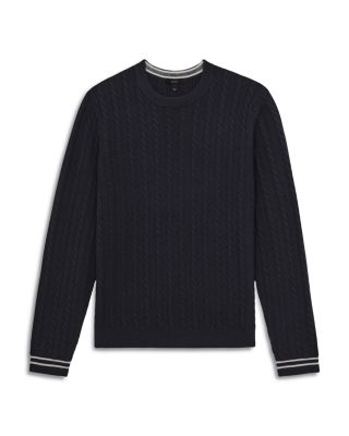 Luca Cable Knit Tipped Cuff Sweater