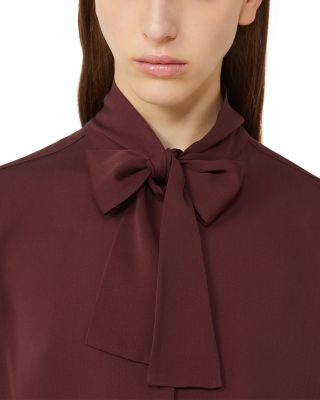 Melania Silk Tie Neck Blouse