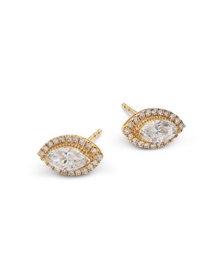 Luxe Collection Certified Lab Grown Diamond Marquis Stud Earrings in 14K Gold, 0.95 tcw