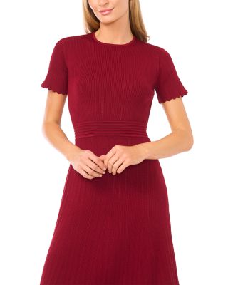Short Sleeve Crew Neck Midi Dress