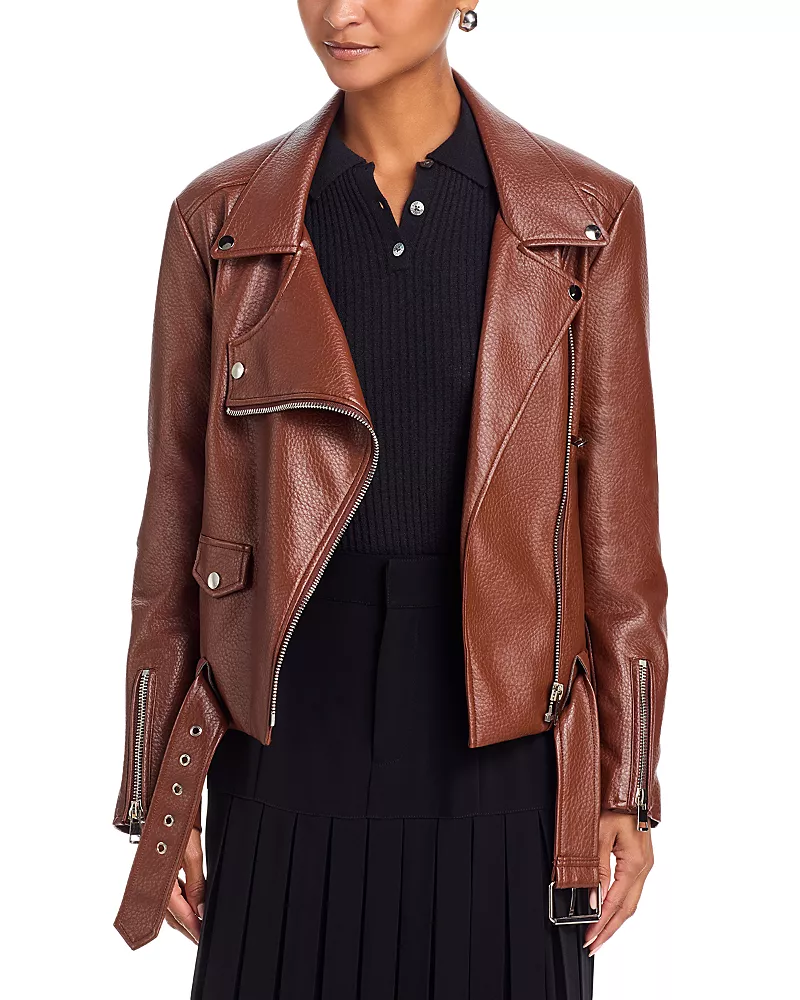 Essentiel Antwerp Faux Leather Moto Jacket