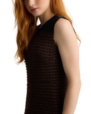 Crepe Cady Bordered Tweed Dress