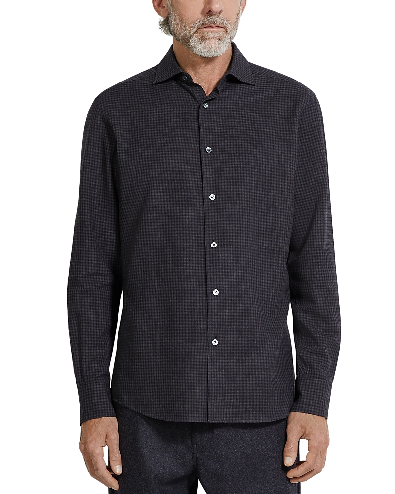 Zegna Cashco Regular Fit Shirt In Black