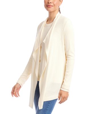 Ribbed Drape Front Cardigan