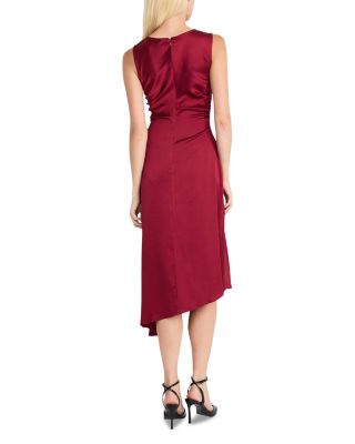 Boat Neck Asymmetric Midi Dress