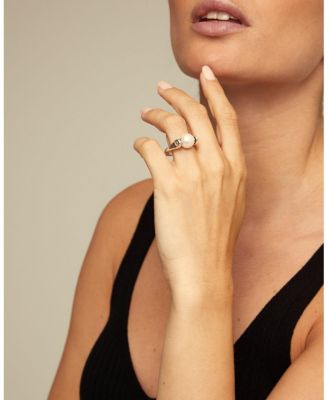  Silver Pearl Accent Ring