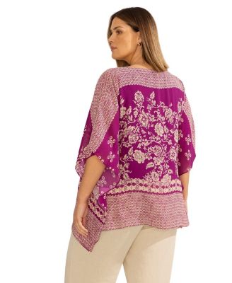 Bandana Print Chiffon V-Neck Top