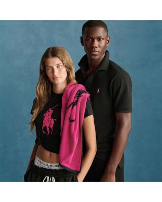 Cotton Stretch Mesh Pink Pony Classic Fit Polo Shirt