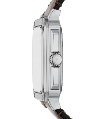 Crosby Three-Hand Brown Leather Watch, 42mm x 30mm