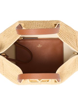Medium Vlogo Raffia Tote