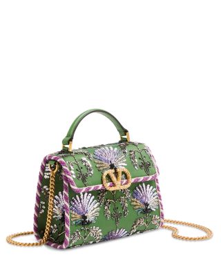 Vsling Mini Jewel VLogo Embroidered Convertible Top Handle Bag