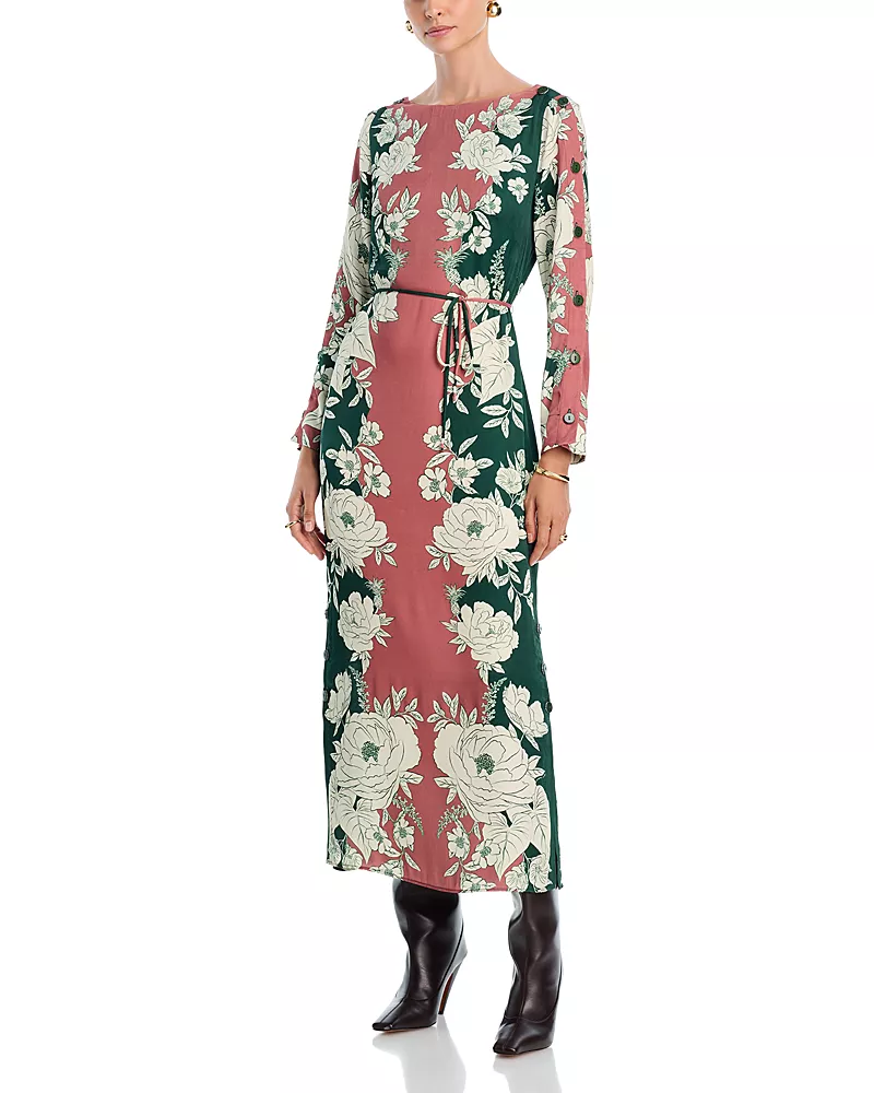 Farm Rio Pink Garden Midi Dress
