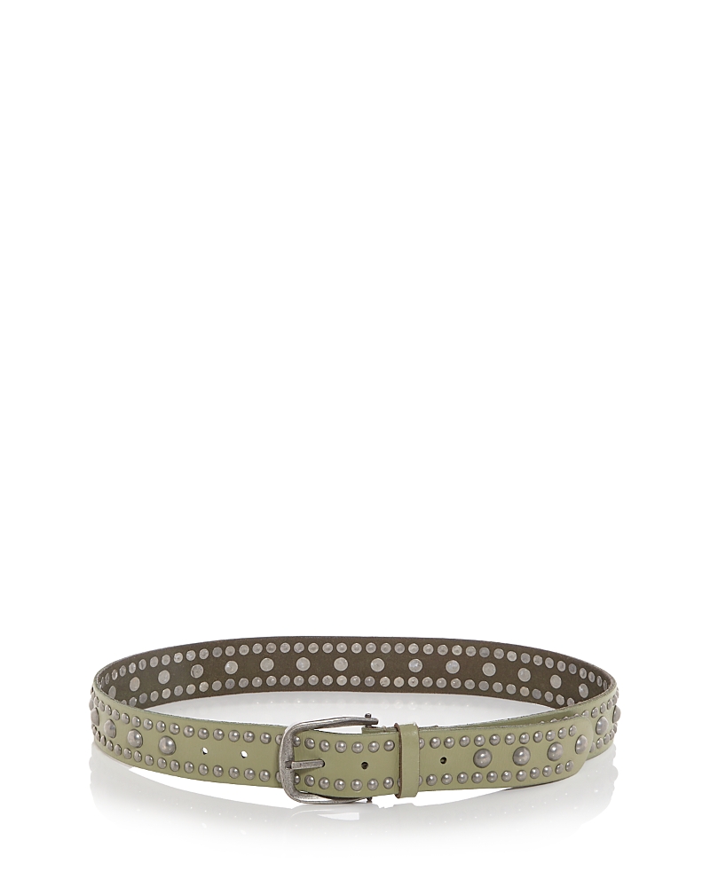 Free People Women's We The Free Sola Stud Leather Belt In Green