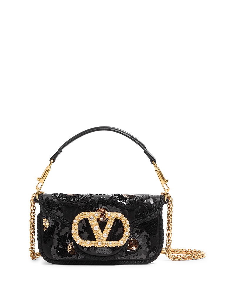 Valentino Garavani Loco Sequin VLogo Convertible Shoulder Bag