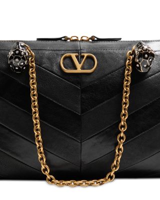Panthea VLogo Chevron Shoulder Bag