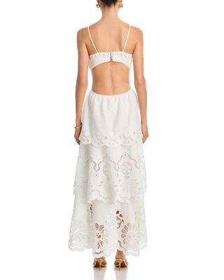 White Floral Richelieu Eyelet Maxi Dress