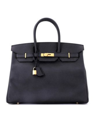  Birkin 35 Handbag Black Epsom with Gold Hardware