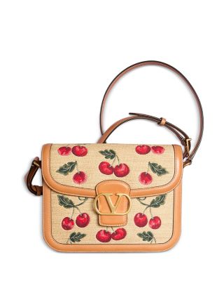 9To5 VLogo Raffia Shoulder Bag
