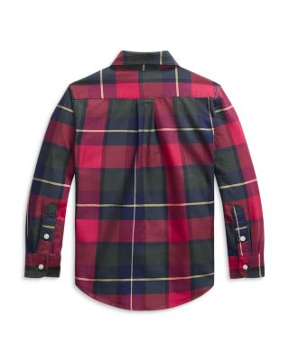 Boys' Plaid Cotton Oxford Shirt - Little Kid