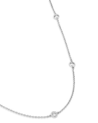 Fine Collection Diamond Bezel Station Necklace in 14K Gold, 0.75 tcw