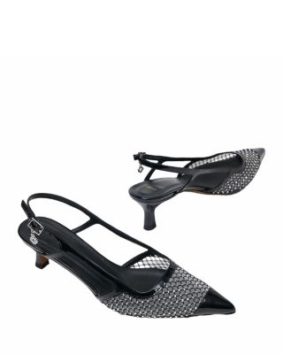 Women's Fayna Evening Rhinestone Mesh Slingback Pumps