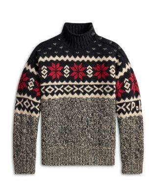 Snowflake Cable Knit Wool Blend Sweater