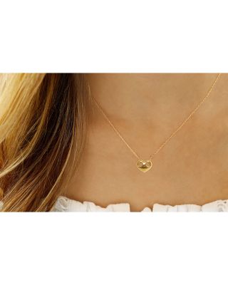 Polished Heart Pendant Necklace in 14K Yellow Gold, 18"