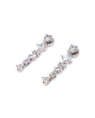 Precieux Cascade Rhinestone Linear Drop Earrings