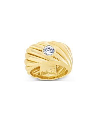 Blythe Cubic Zirconia Textured Band Ring 