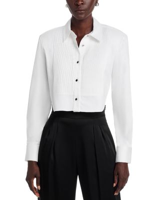 Nic Cropped Tuxedo Shirt