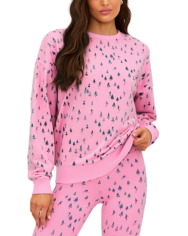 Beach Riot Devyn Print Oversized Sweatshirt In Pink