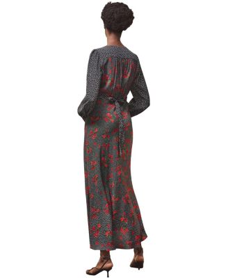 Floral And Spot Mix Dress