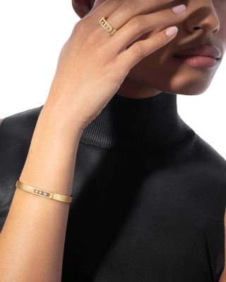 18K Gold Move Noa Diamond Cisel&eacute; Textured Bangle Bracelet