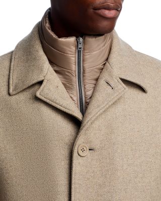 Wool Blend Topcoat with Removable Windguard