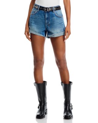 Texas Blue Studded Slouch Shorts