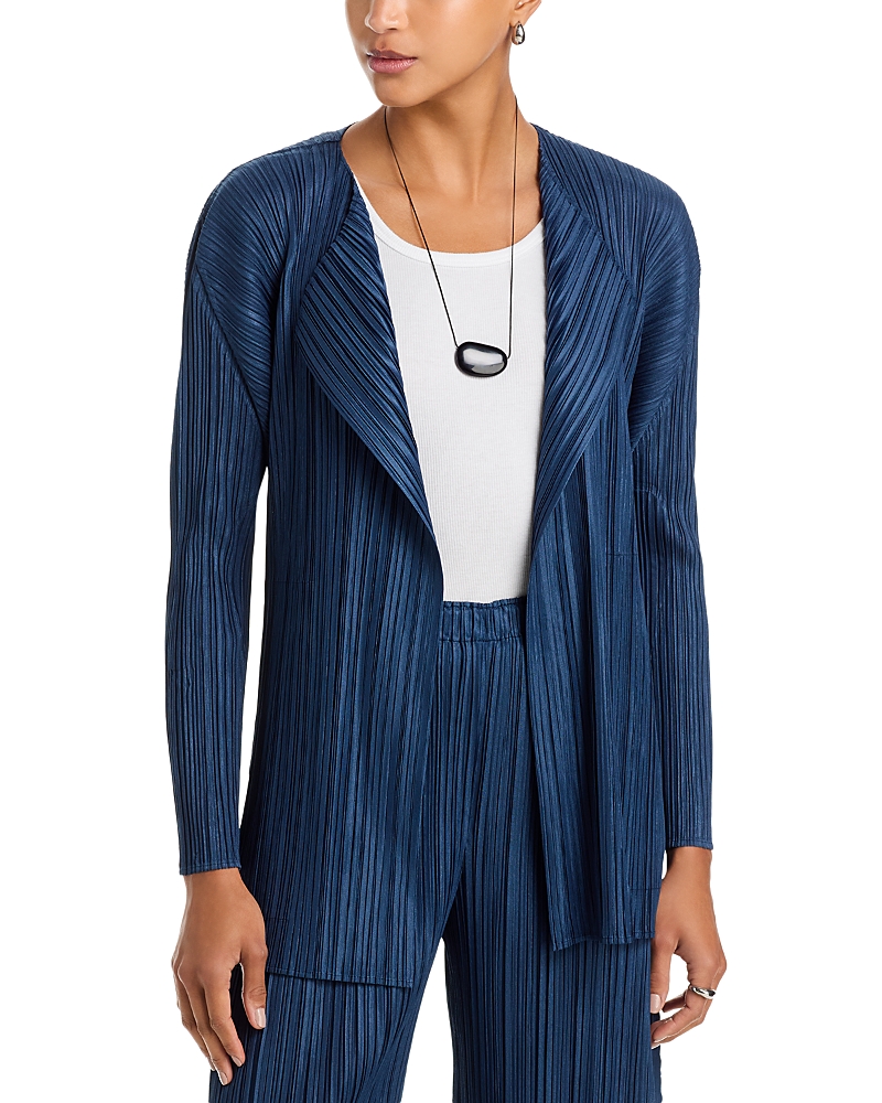 Issey Miyake Mellow Pleats Jacket In Blue