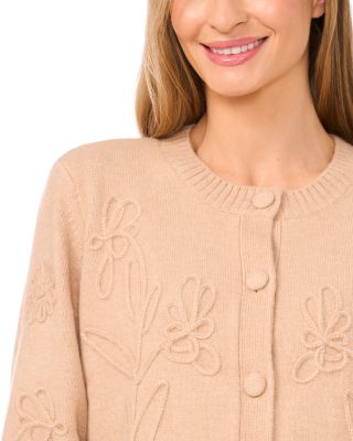 Floral Embroidery Cardigan Sweater